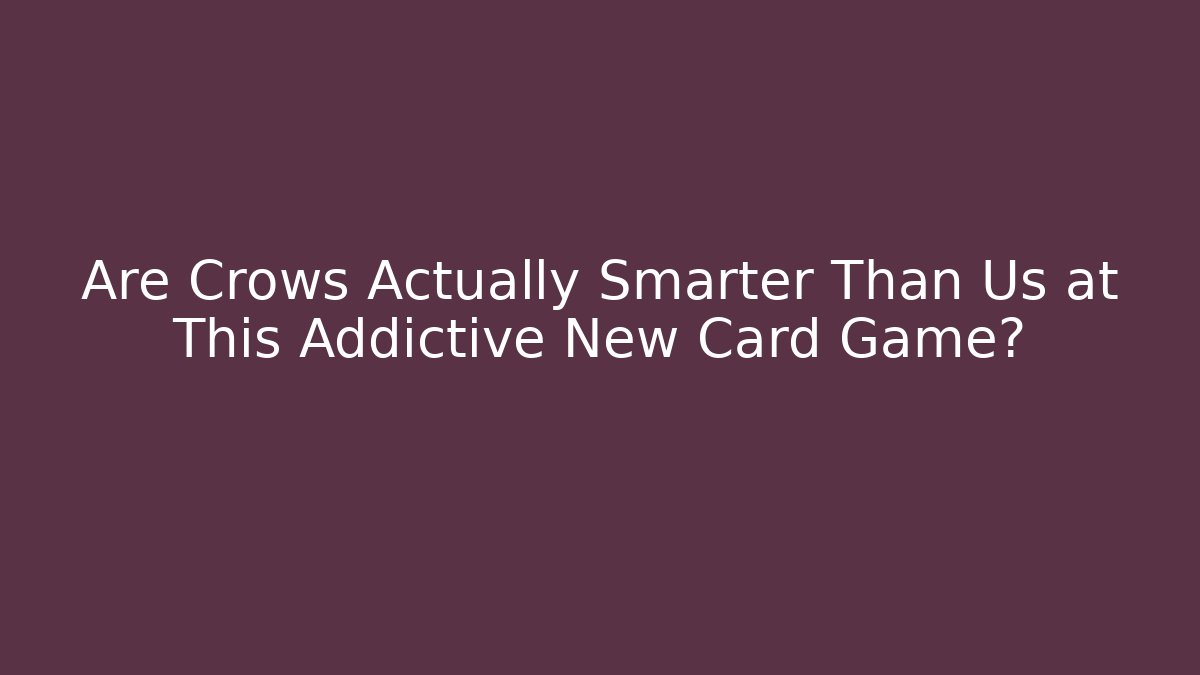 Are Crows Actually Smarter Than Us at This Addictive New Card Game?