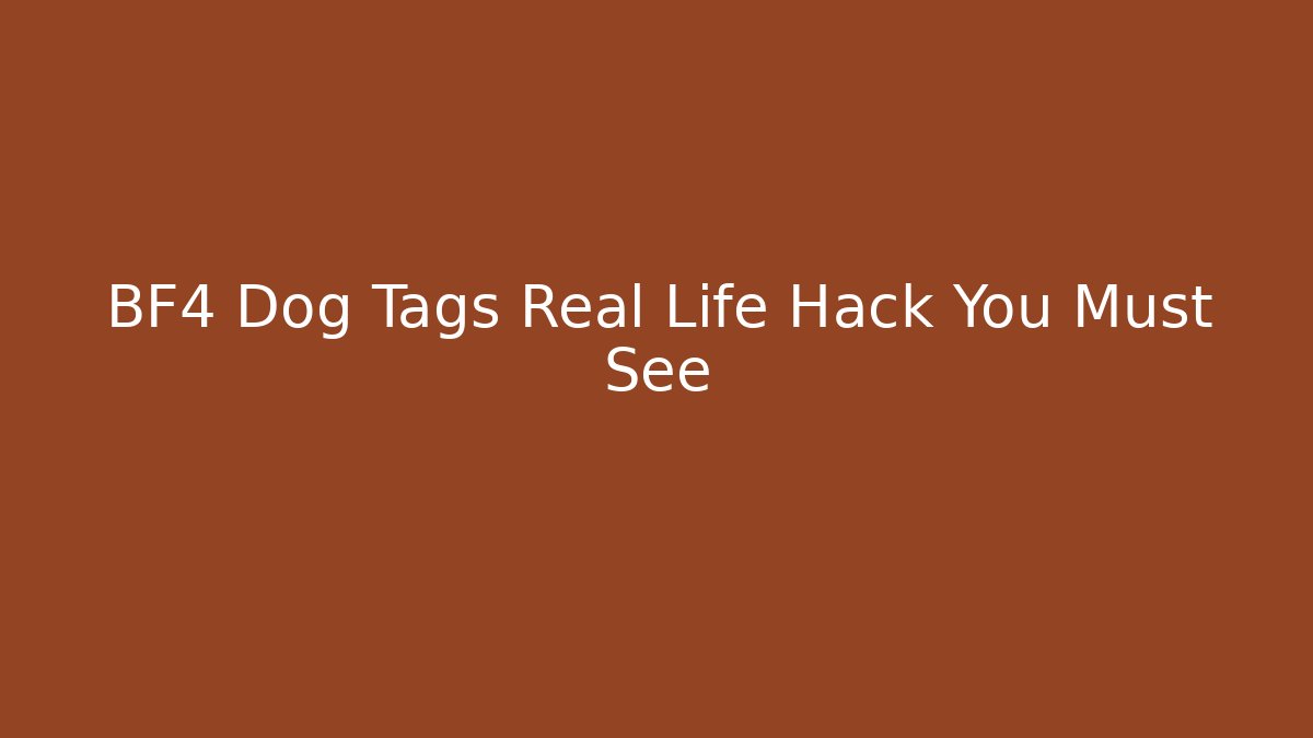 BF4 Dog Tags Real Life Hack You Must See