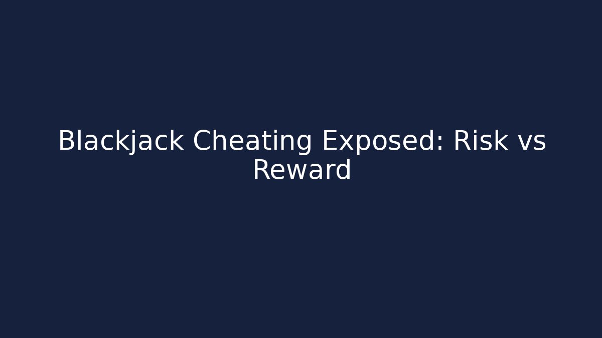 Blackjack Cheating Exposed: Risk vs Reward - Smart Esu
