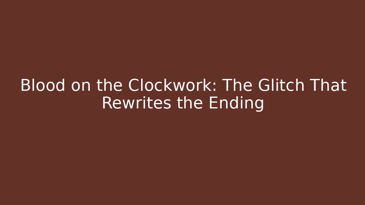 Blood on the Clockwork: The Glitch That Rewrites the Ending