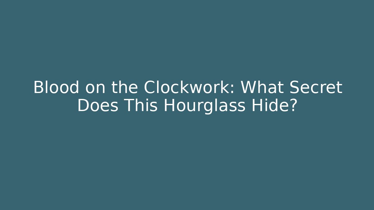 Blood on the Clockwork: What Secret Does This Hourglass Hide?