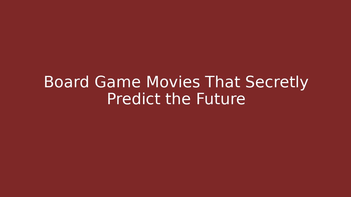 Board Game Movies That Secretly Predict the Future