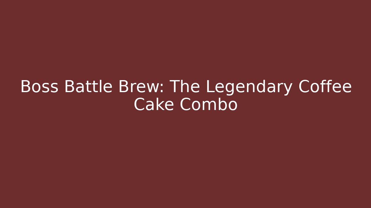 Boss Battle Brew: The Legendary Coffee Cake Combo