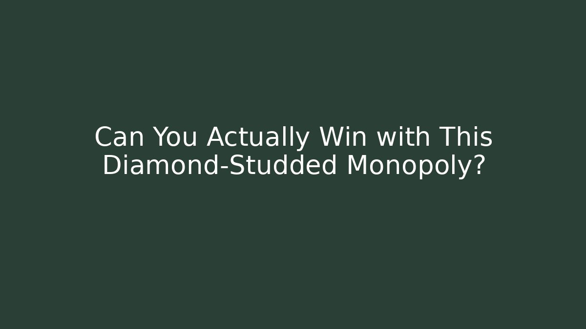 Can You Actually Win with This Diamond-Studded Monopoly?