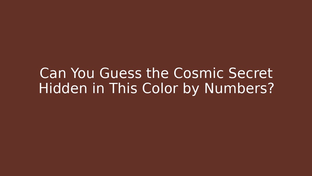 Can You Guess the Cosmic Secret Hidden in This Color by Numbers?