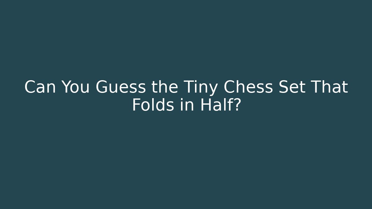 Can You Guess the Tiny Chess Set That Folds in Half?