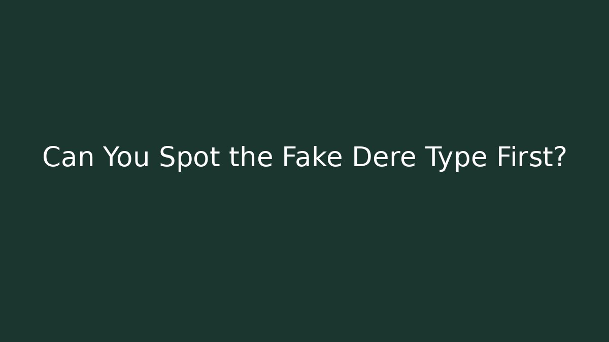 Can You Spot the Fake Dere Type First?
