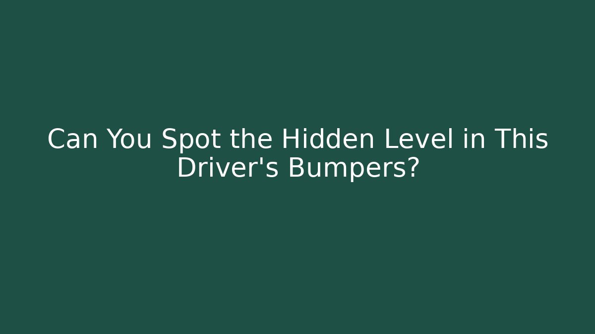 Can You Spot the Hidden Level in This Driver's Bumpers?