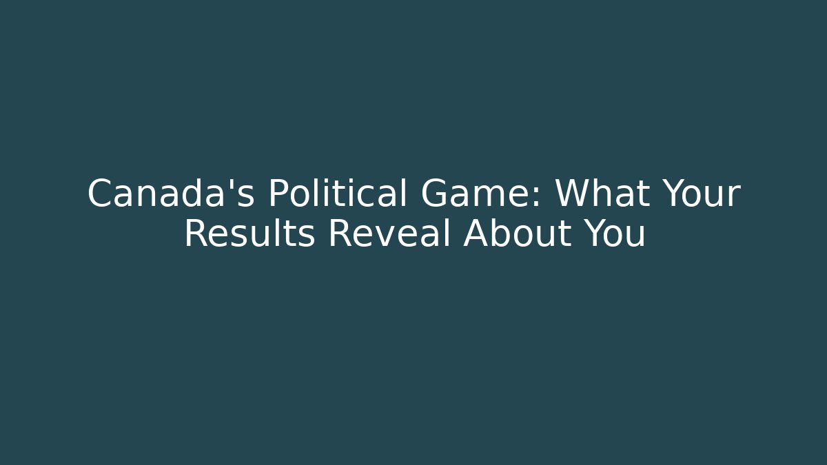 Canada's Political Game: What Your Results Reveal About You