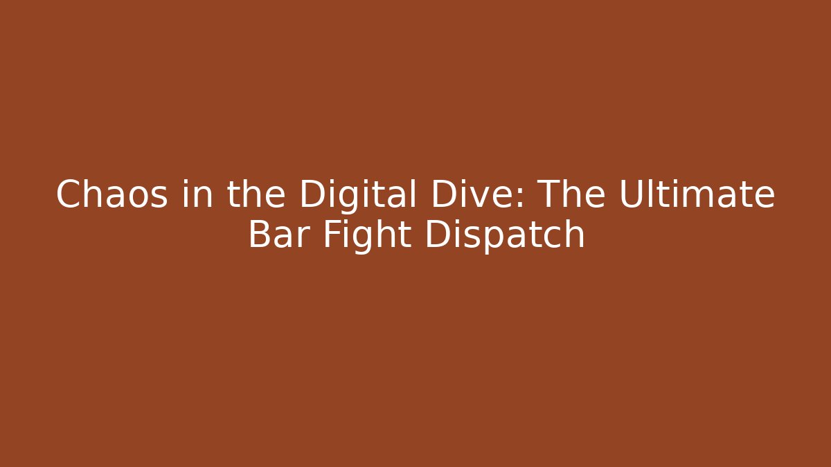 Chaos in the Digital Dive: The Ultimate Bar Fight Dispatch