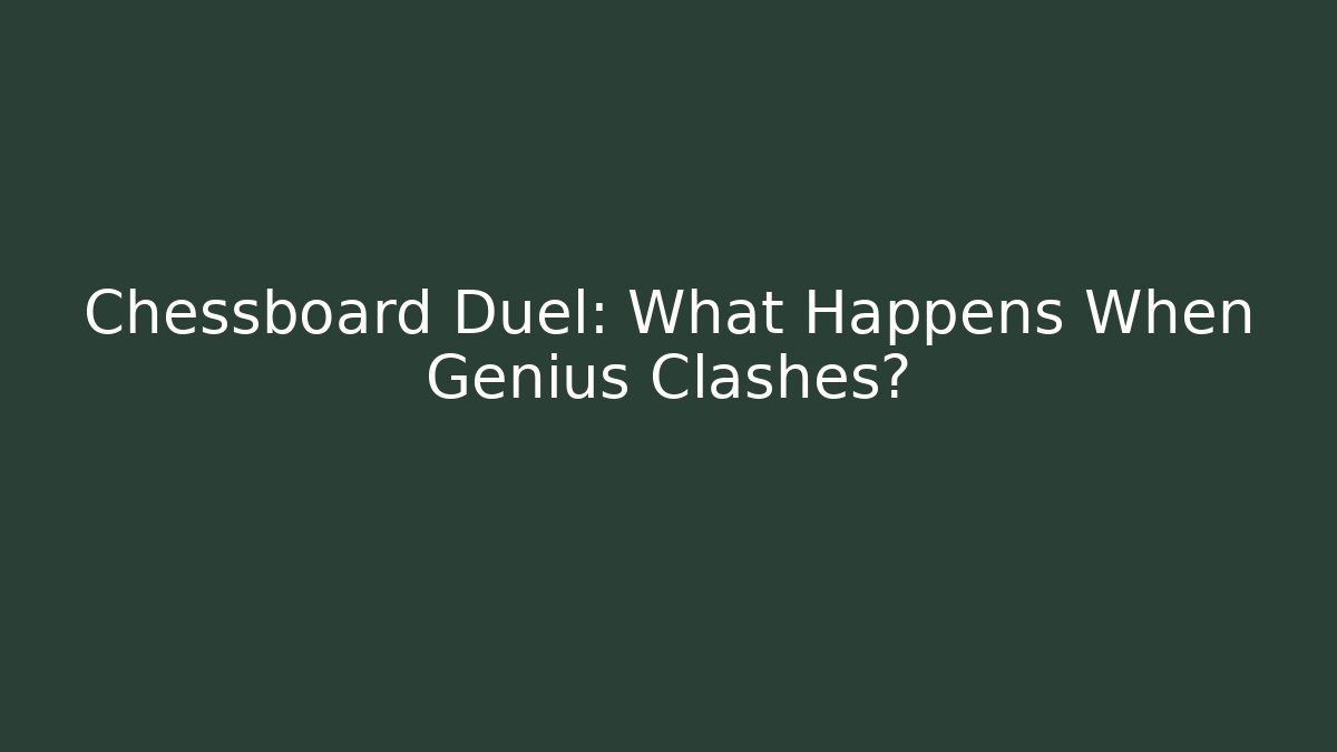 Chessboard Duel: What Happens When Genius Clashes?