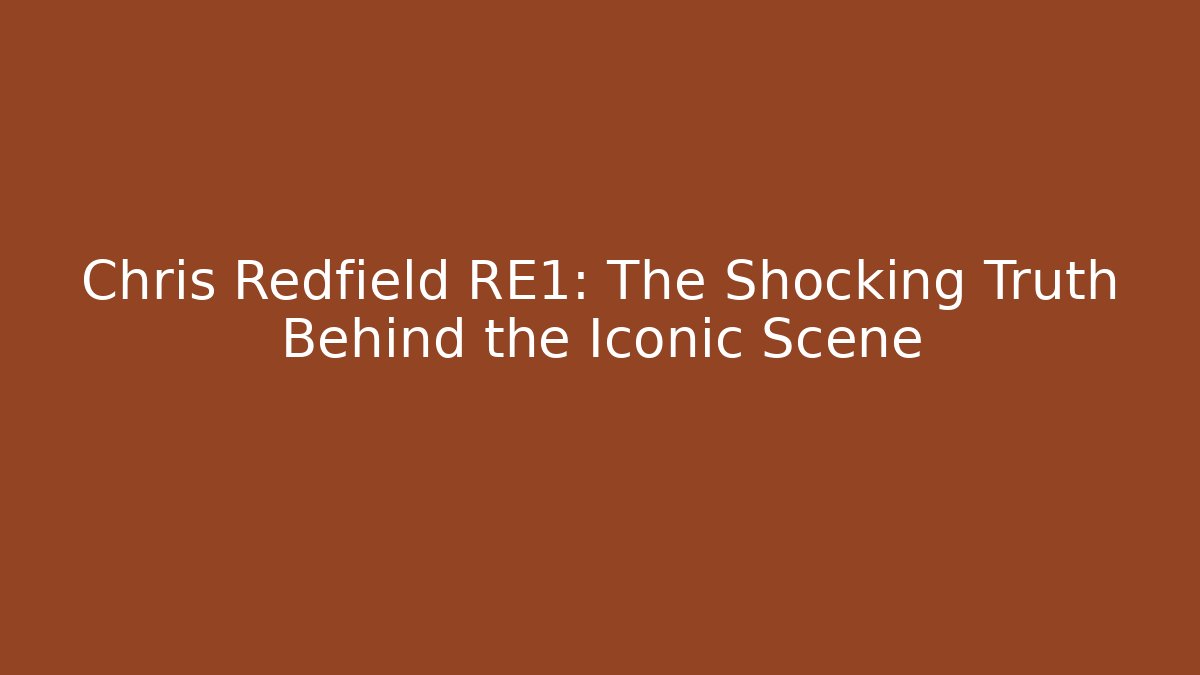 Chris Redfield RE1: The Shocking Truth Behind the Iconic Scene