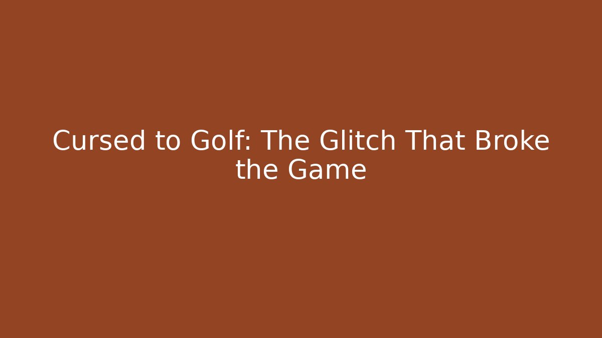 Cursed to Golf: The Glitch That Broke the Game - Smart Esu