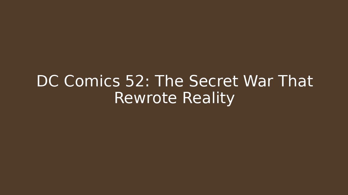 DC Comics 52: The Secret War That Rewrote Reality