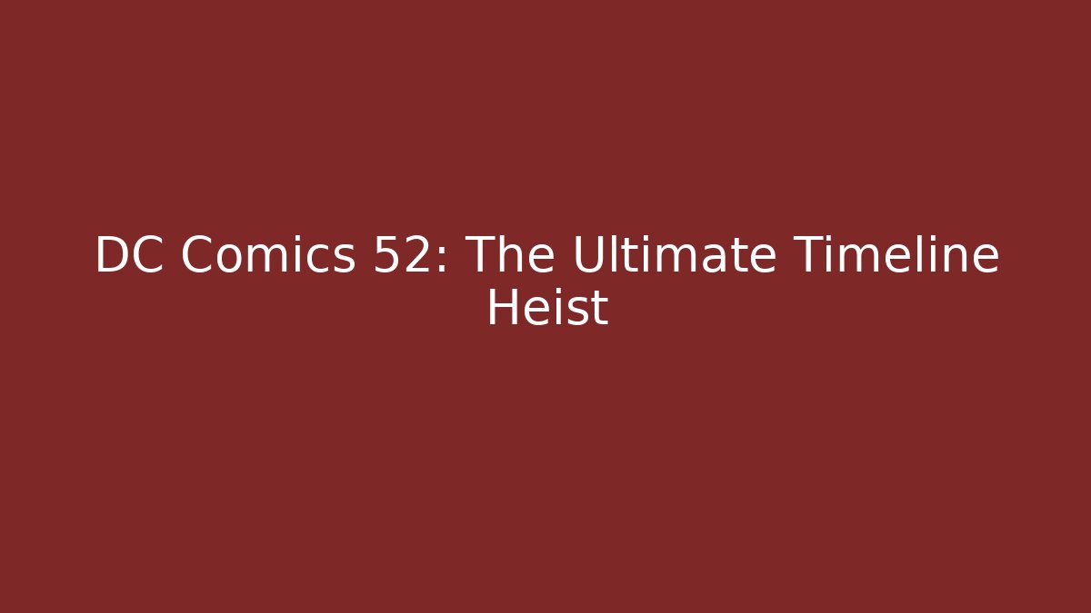 DC Comics 52: The Ultimate Timeline Heist - Smart Esu