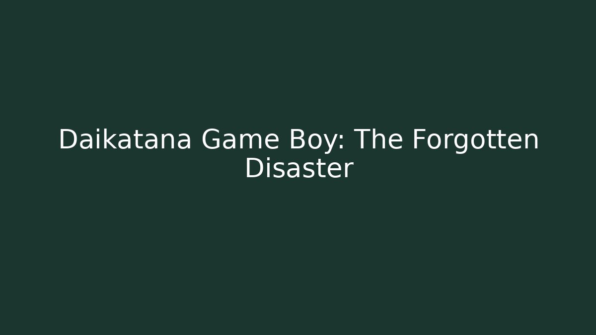 Daikatana Game Boy: The Forgotten Disaster - Smart Esu