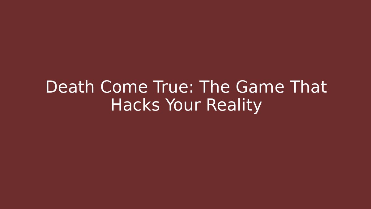 Death Come True: The Game That Hacks Your Reality