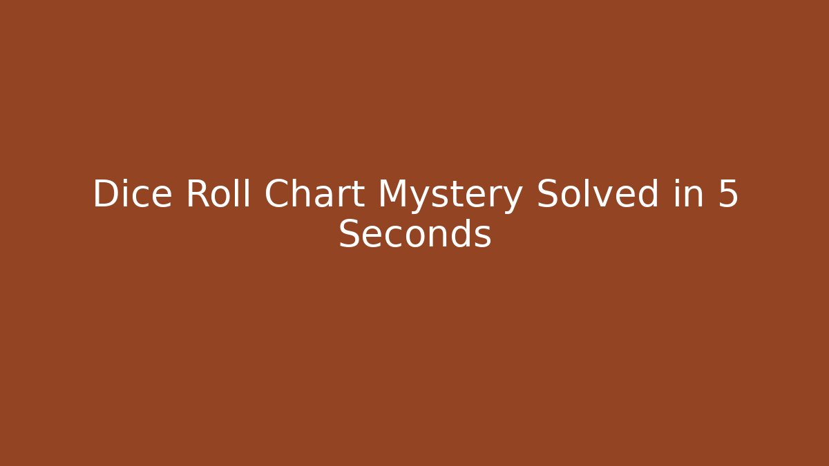 Dice Roll Chart Mystery Solved in 5 Seconds - Smart Esu