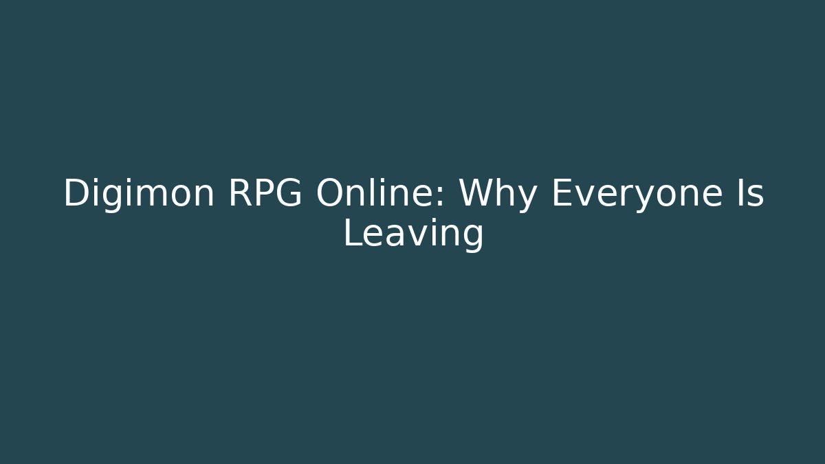 Digimon RPG Online: Why Everyone Is Leaving