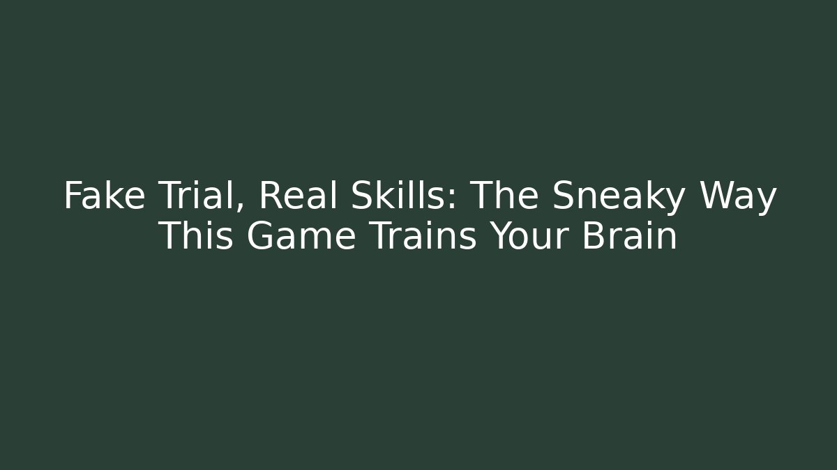 Fake Trial, Real Skills: The Sneaky Way This Game Trains Your Brain