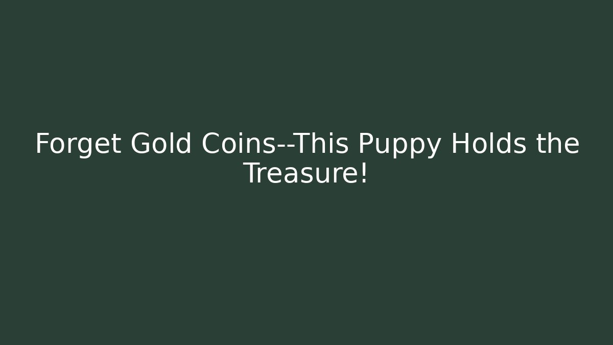 Forget Gold Coins—This Puppy Holds the Treasure!