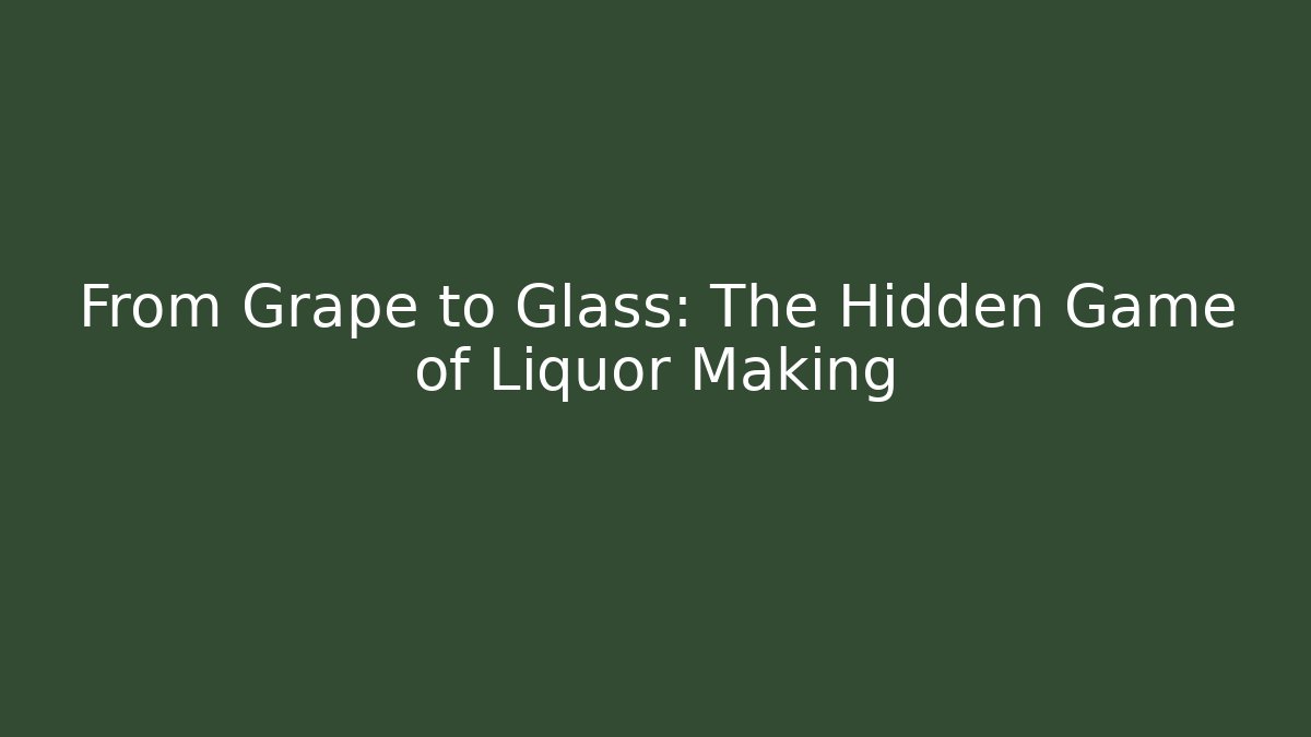 From Grape to Glass: The Hidden Game of Liquor Making