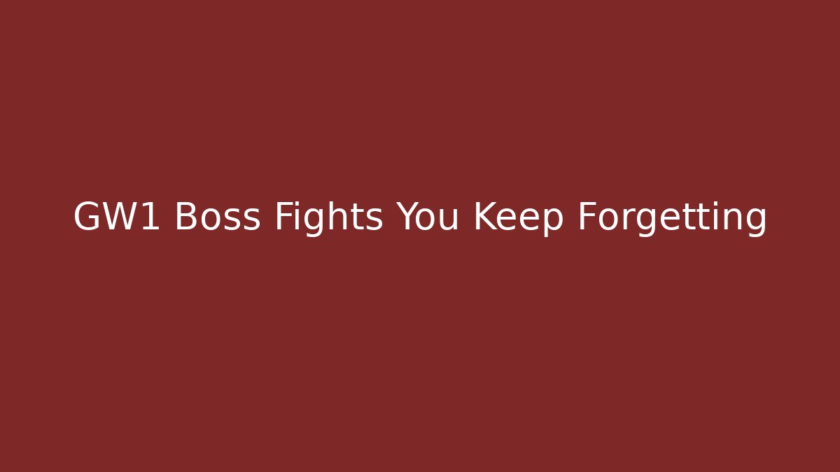 GW1 Boss Fights You Keep Forgetting - Smart Esu