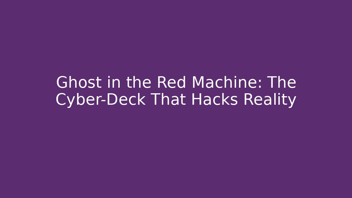 Ghost in the Red Machine: The Cyber-Deck That Hacks Reality