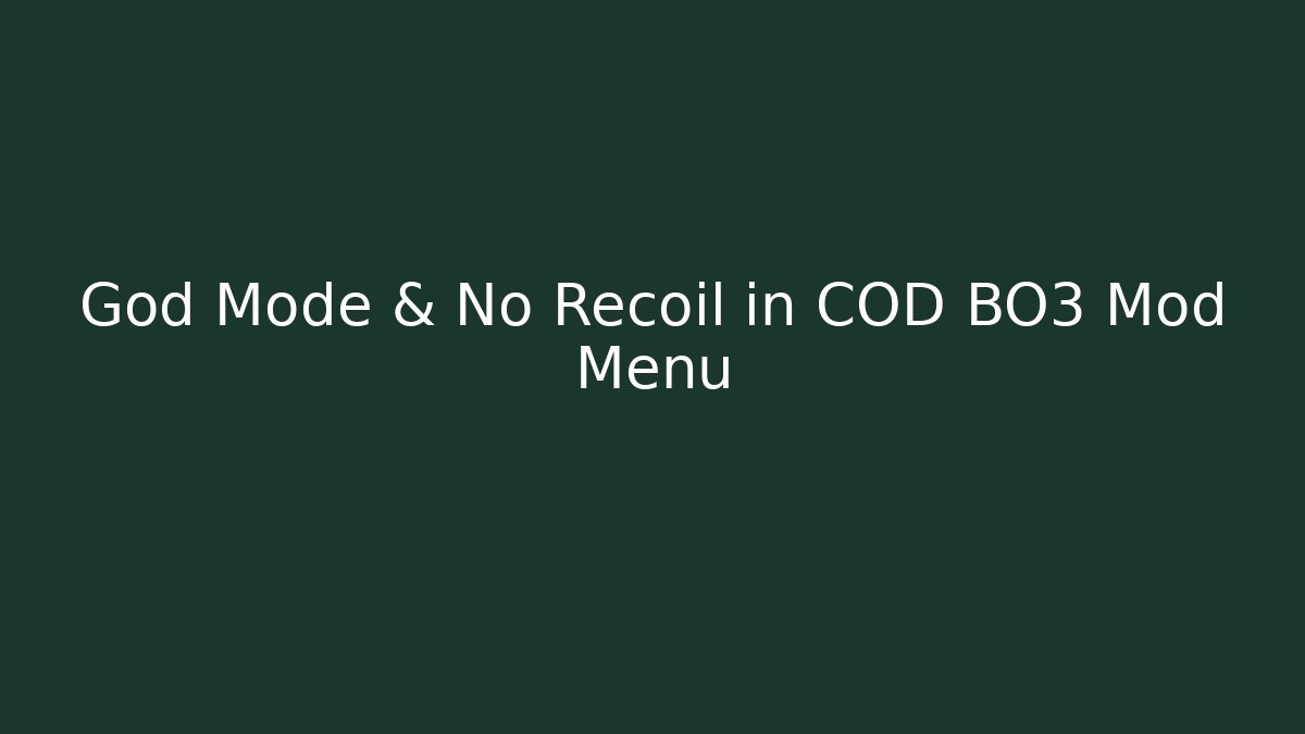 God Mode & No Recoil in COD BO3 Mod Menu - Smart Esu