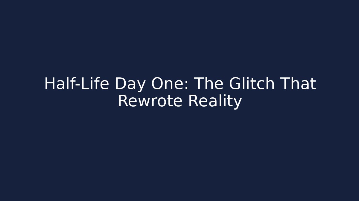 Half-Life Day One: The Glitch That Rewrote Reality