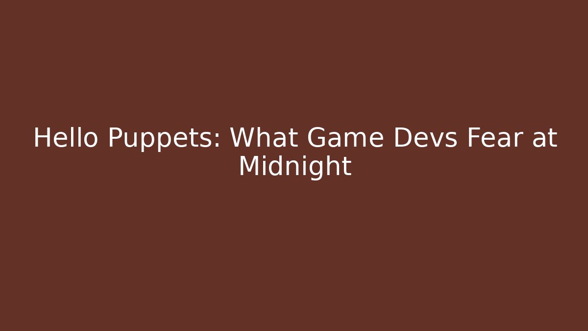 Hello Puppets: What Game Devs Fear at Midnight - Smart Esu
