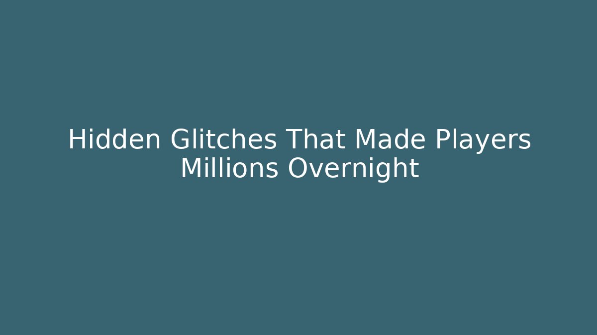 Hidden Glitches That Made Players Millions Overnight
