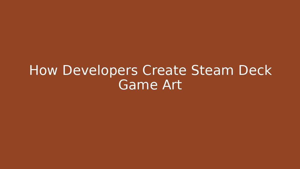 How Developers Create Steam Deck Game Art