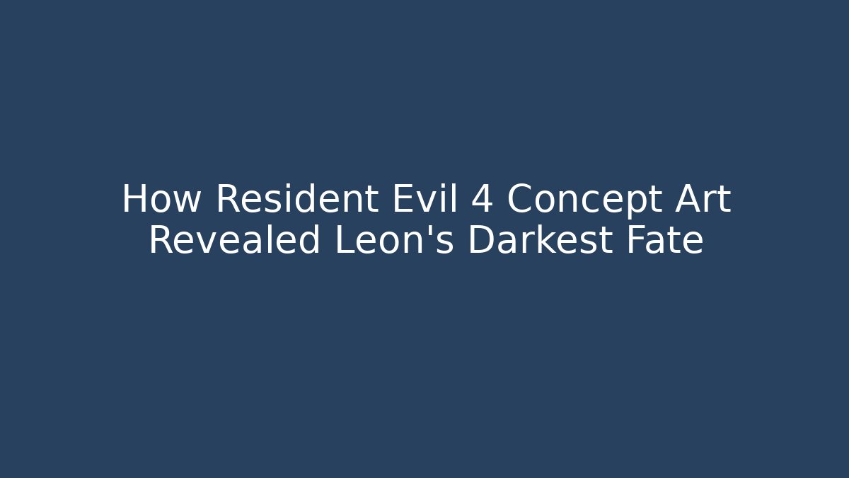 How Resident Evil 4 Concept Art Revealed Leon's Darkest Fate