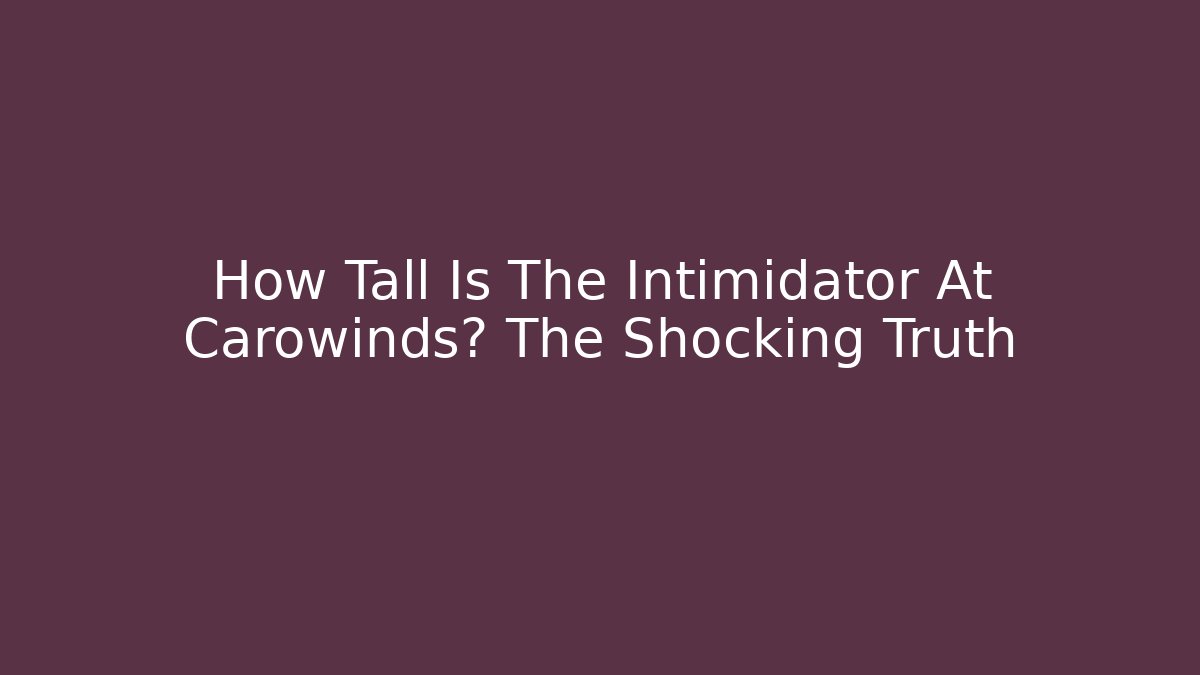 How Tall Is The Intimidator At Carowinds? The Shocking Truth