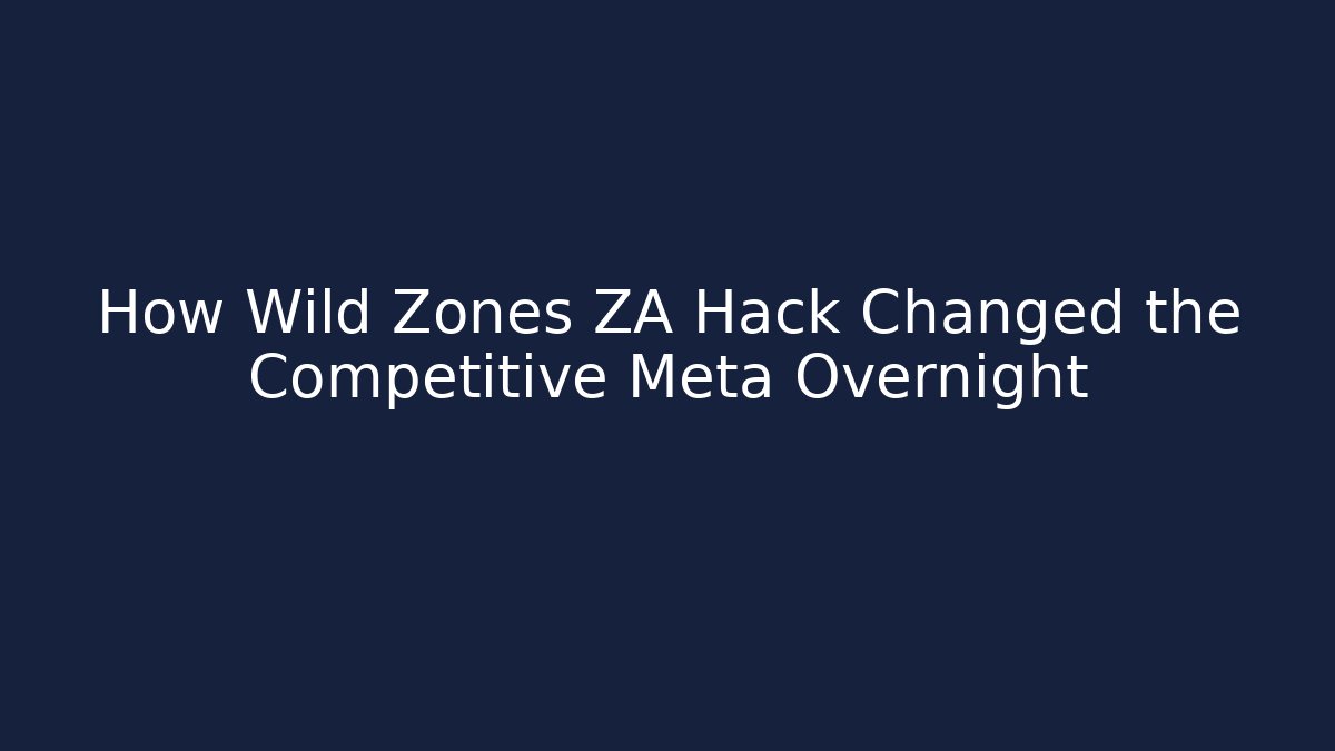 How Wild Zones ZA Hack Changed the Competitive Meta Overnight