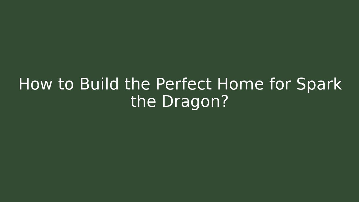 How to Build the Perfect Home for Spark the Dragon?