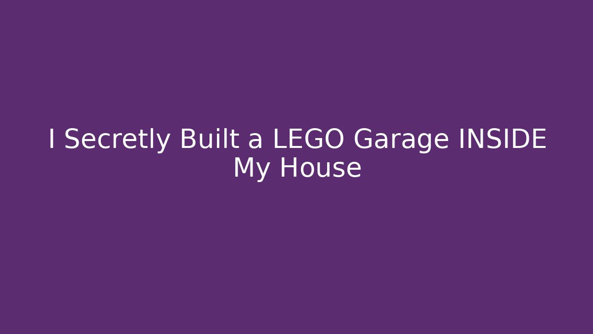 I Secretly Built a LEGO Garage INSIDE My House