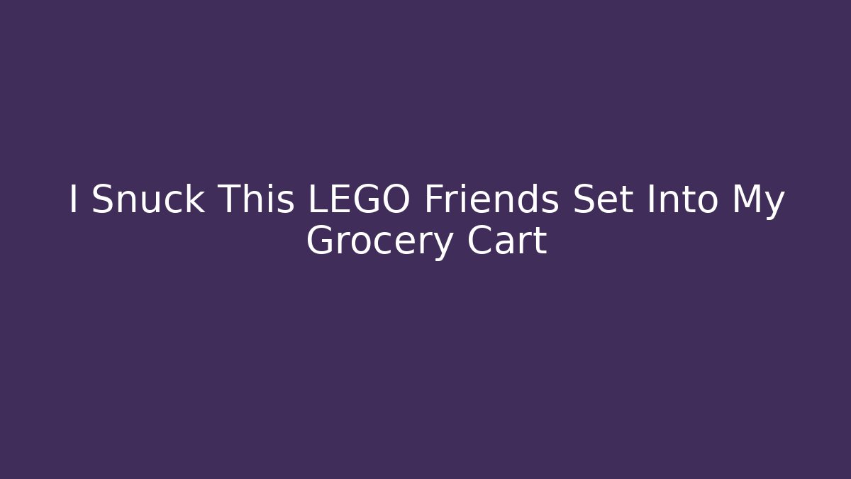 I Snuck This LEGO Friends Set Into My Grocery Cart