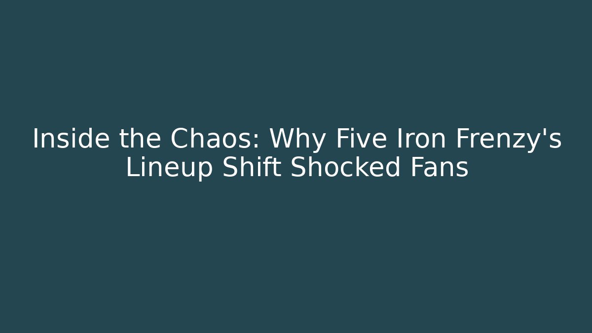 Inside the Chaos: Why Five Iron Frenzy’s Lineup Shift Shocked Fans