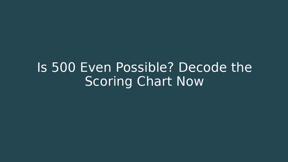 Is 500 Even Possible? Decode the Scoring Chart Now