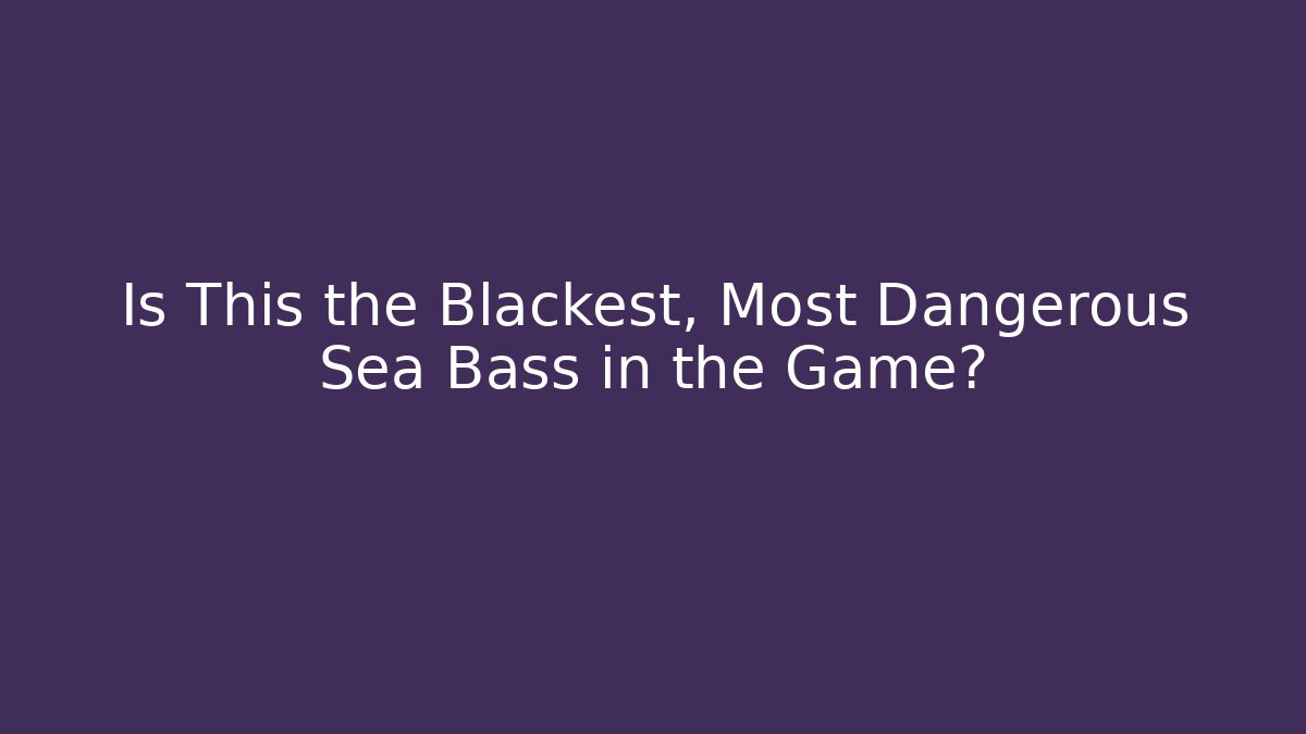 Is This the Blackest, Most Dangerous Sea Bass in the Game?