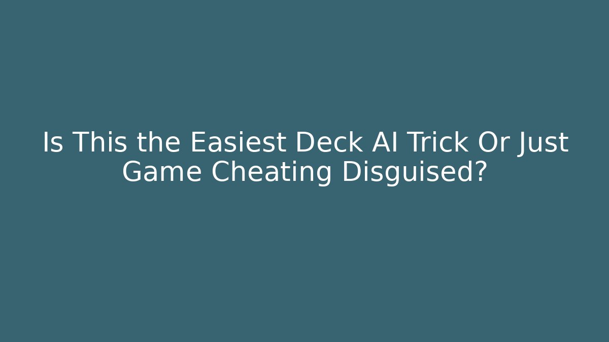 Is This the Easiest Deck AI Trick Or Just Game Cheating Disguised?