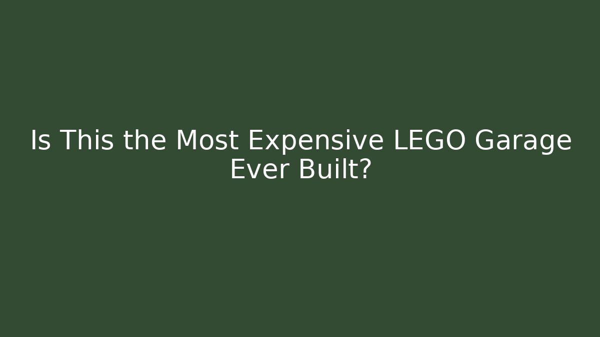 Is This the Most Expensive LEGO Garage Ever Built?