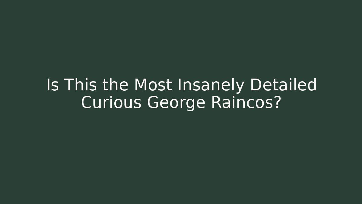 Is This the Most Insanely Detailed Curious George Raincos?
