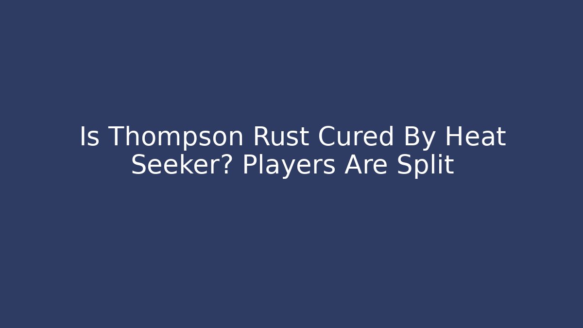 Is Thompson Rust Cured By Heat Seeker? Players Are Split