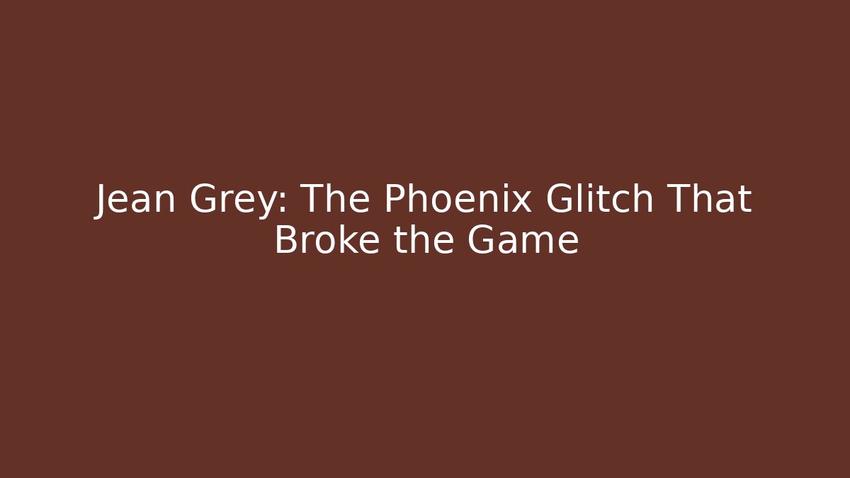 Jean Grey: The Phoenix Glitch That Broke the Game