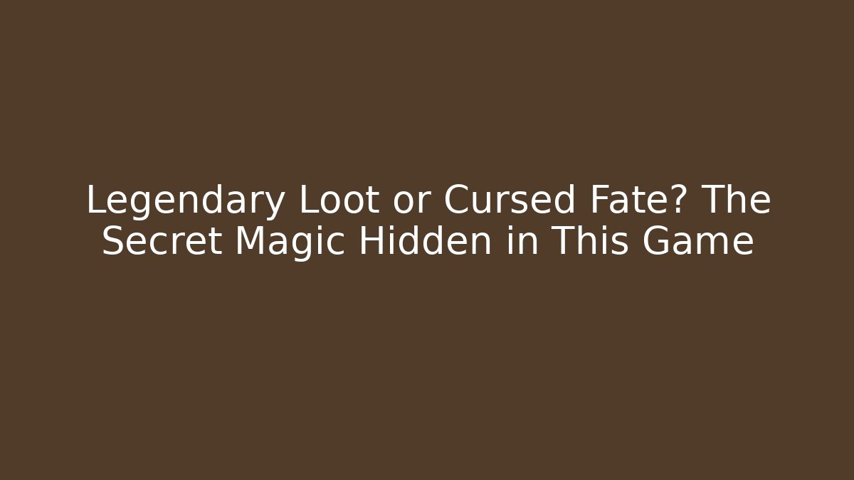 Legendary Loot or Cursed Fate? The Secret Magic Hidden in This Game