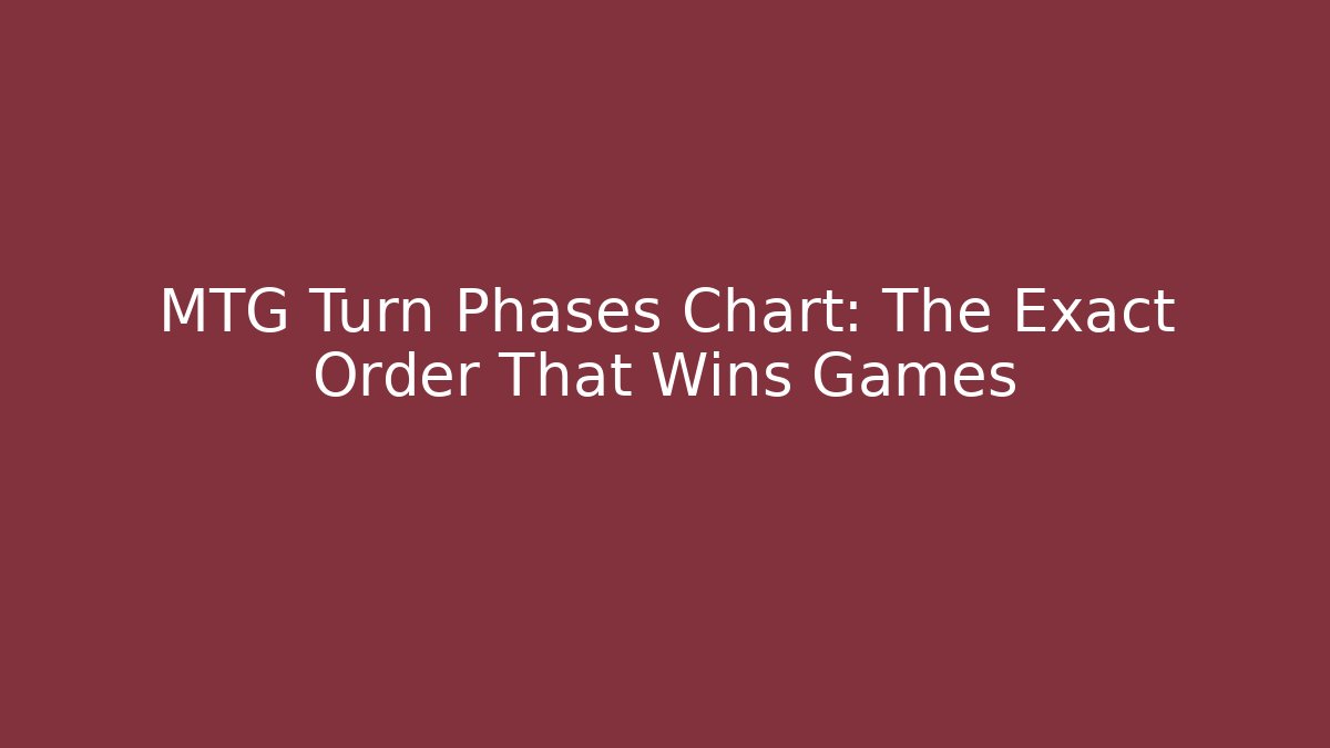 MTG Turn Phases Chart: The Exact Order That Wins Games
