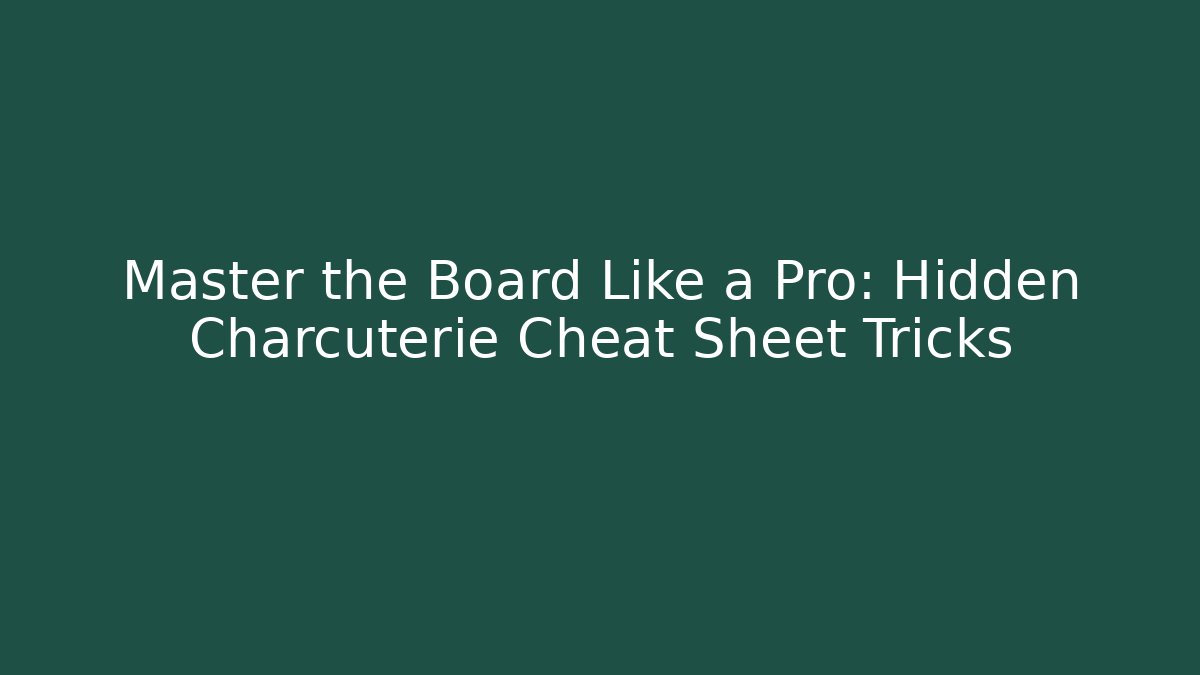 Master the Board Like a Pro: Hidden Charcuterie Cheat Sheet Tricks - Smart Esu